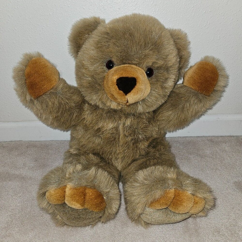 VTG JC Penney Collection Brown Teddy Bear Plush 18" Sitting Stuffed Animal Toy